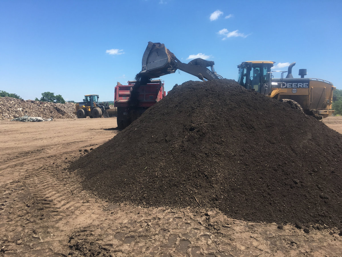 Screened topsoil pile